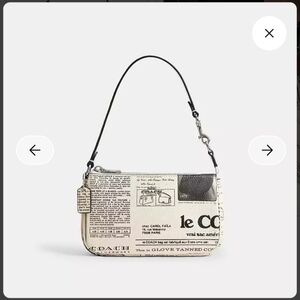 Coach Black and White Newspaper Print Shoulder Bag ONE DAY ONLY MARKDOWN!